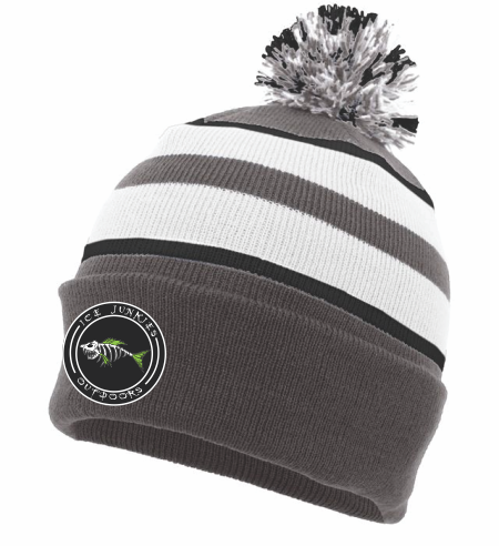 Pacific Pom Knit Cap with Circle Patch