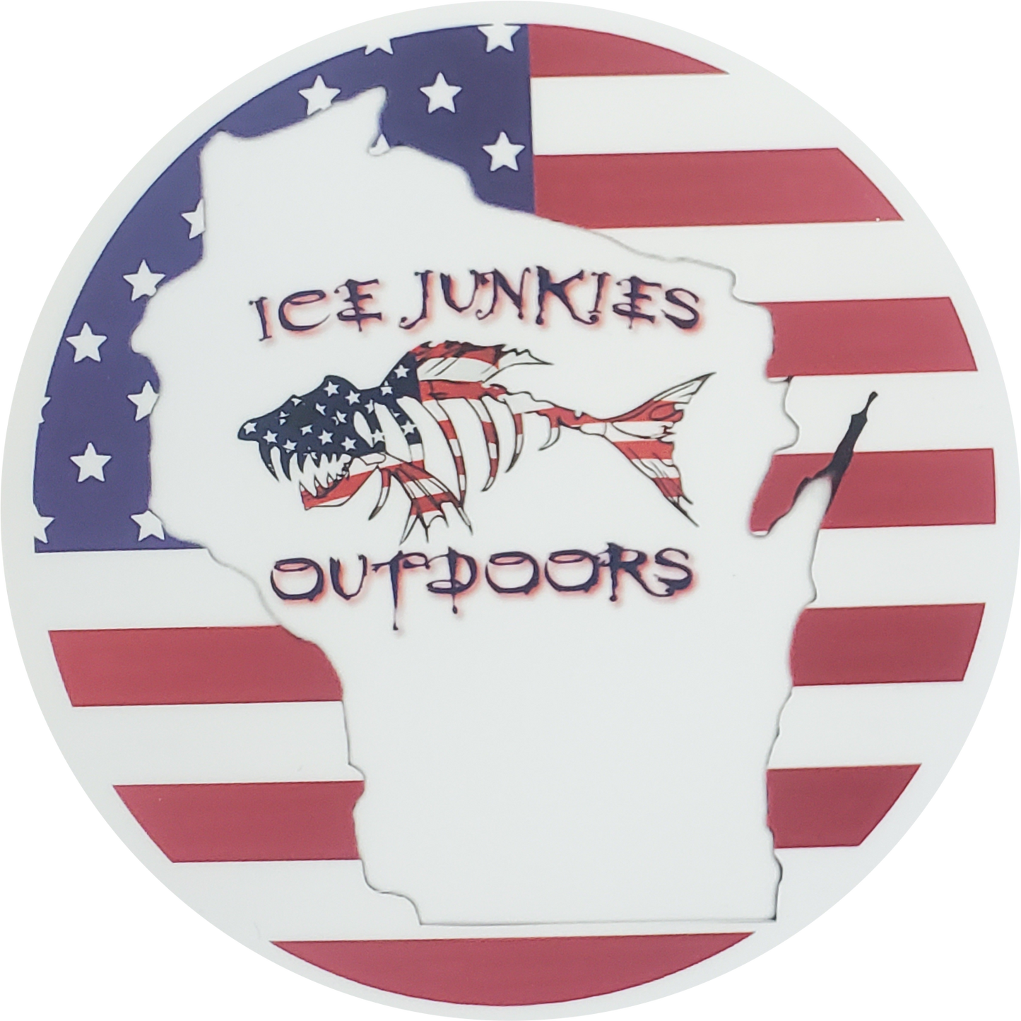 Ice Junkies WI Patriot Circle Decal