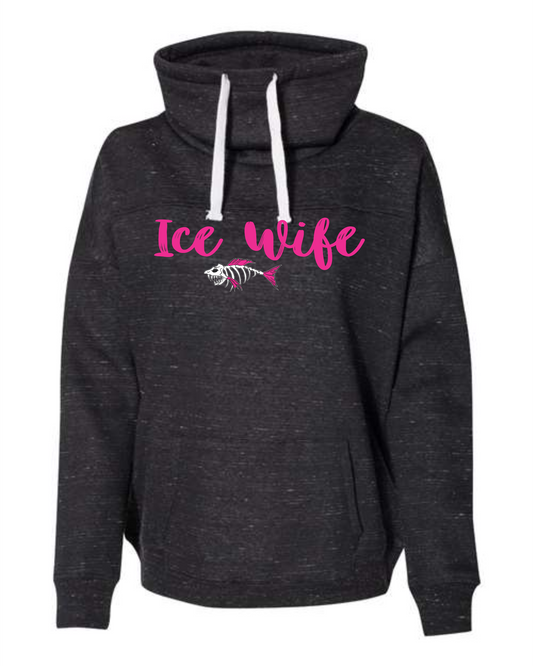 J-America Ladies Melange Cowl Neck Hoodie