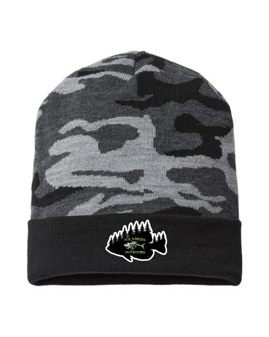 Camo Knit Cap with Patch