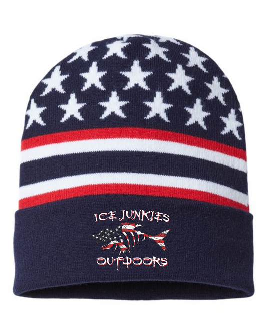 Patriotic Knit Cap with Cuff