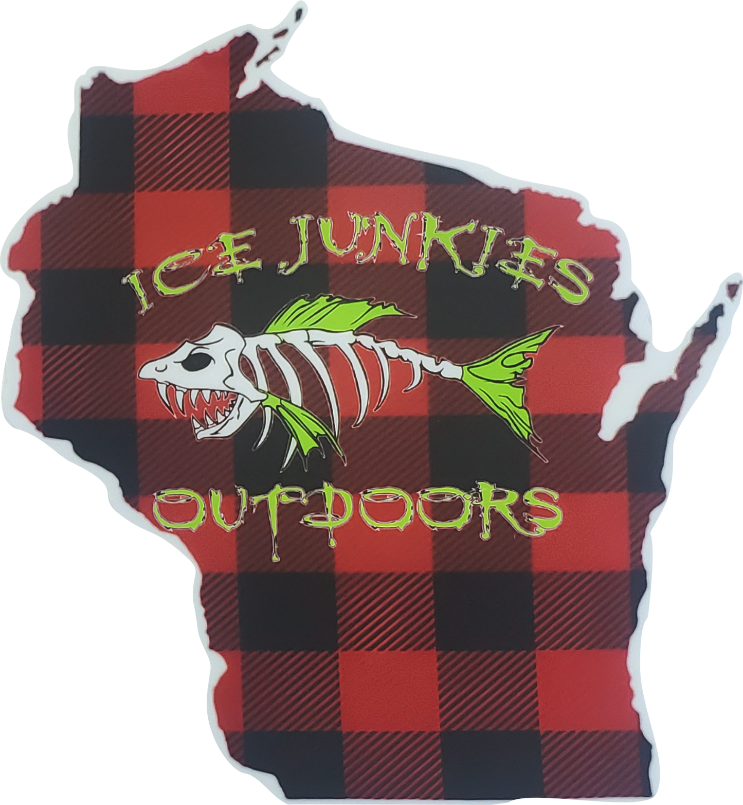 Ice Junkies WI Plaid Decal