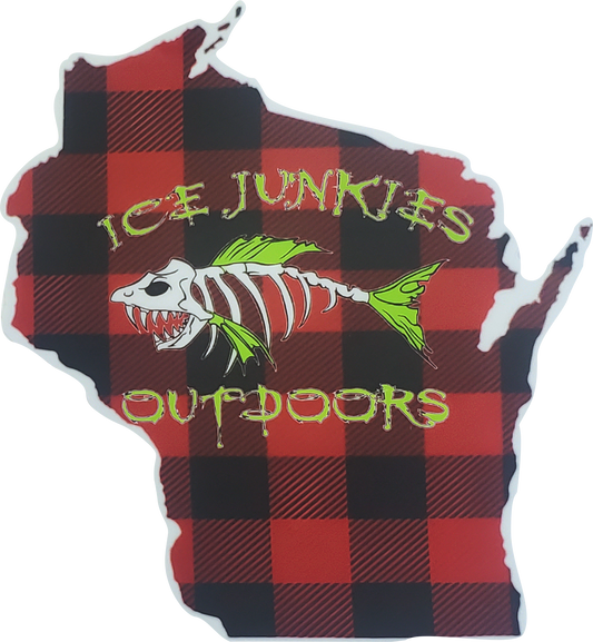 Ice Junkies WI Plaid Decal