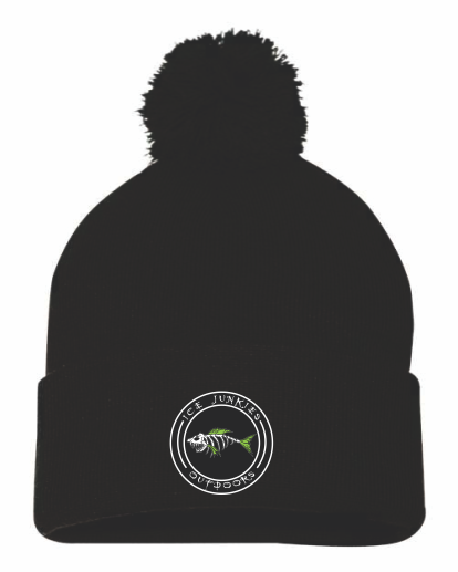 Sportsman Pom Knit Cap with Circle Patch