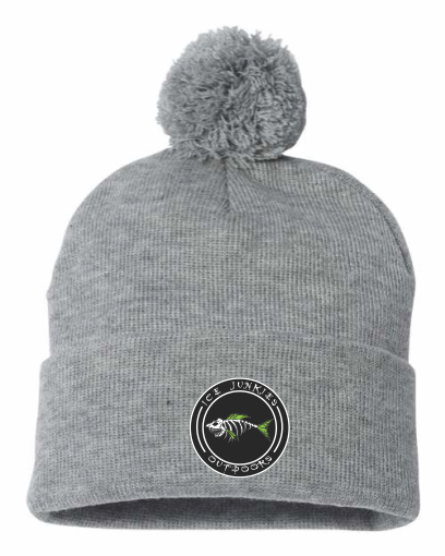 Sportsman Pom Knit Cap with Circle Patch