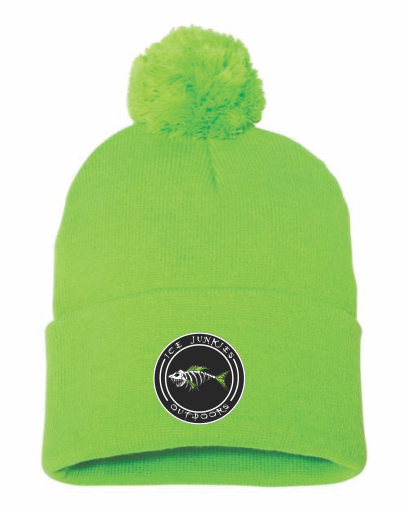 Sportsman Pom Knit Cap with Circle Patch